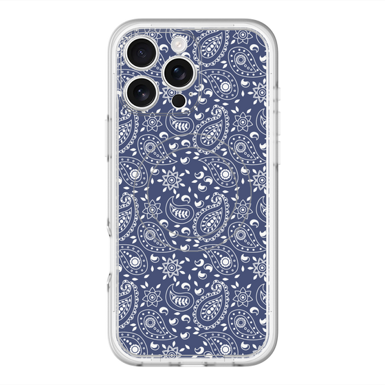 スリムプロテクションプレミアムケース with MagSafe［ ペイズリー - Blue ］