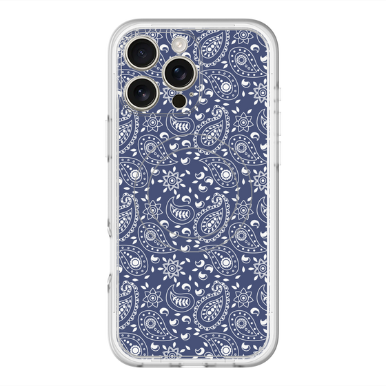 スリムプロテクションプレミアムケース with MagSafe［ ペイズリー - Blue ］