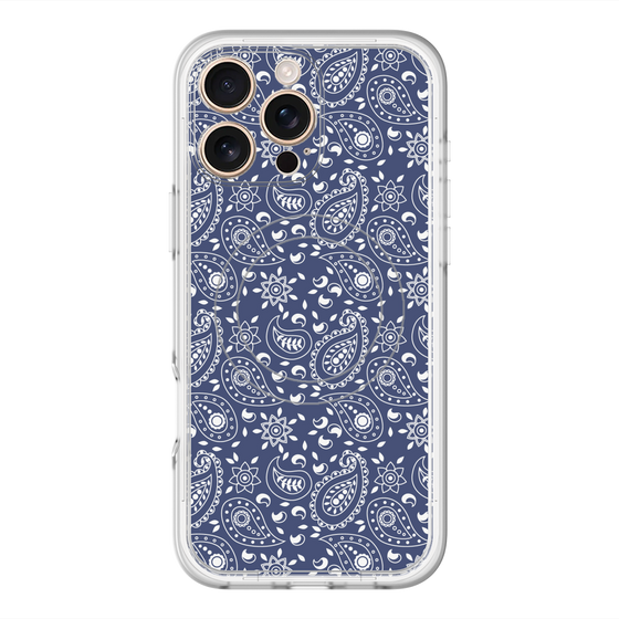 スリムプロテクションプレミアムケース with MagSafe［ ペイズリー - Blue ］