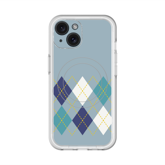 スリムプロテクションプレミアムケース with MagSafe［ Nordic Argyle - Blue ］