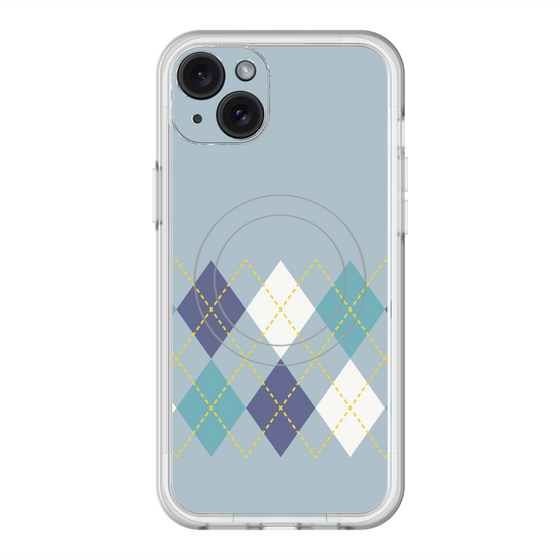 スリムプロテクションプレミアムケース with MagSafe［ Nordic Argyle - Blue ］