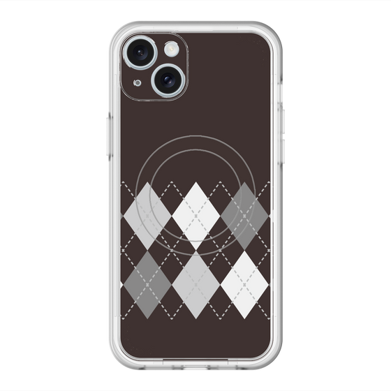 スリムプロテクションプレミアムケース with MagSafe［ Nordic Argyle - Black ］