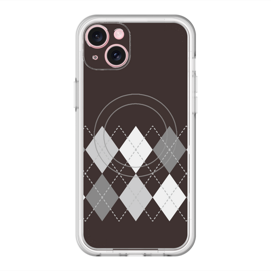 スリムプロテクションプレミアムケース with MagSafe［ Nordic Argyle - Black ］