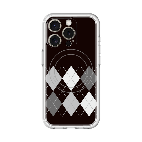 スリムプロテクションプレミアムケース with MagSafe［ Nordic Argyle - Black ］