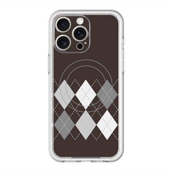 スリムプロテクションプレミアムケース with MagSafe［ Nordic Argyle - Black ］