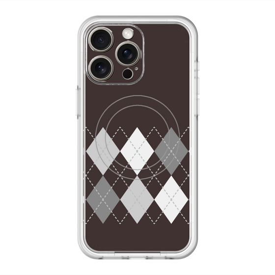 スリムプロテクションプレミアムケース with MagSafe［ Nordic Argyle - Black ］