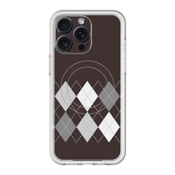 スリムプロテクションプレミアムケース with MagSafe［ Nordic Argyle - Black ］
