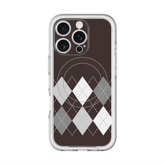 スリムプロテクションプレミアムケース with MagSafe［ Nordic Argyle - Black ］