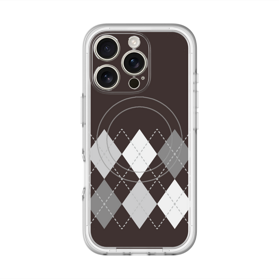 スリムプロテクションプレミアムケース with MagSafe［ Nordic Argyle - Black ］