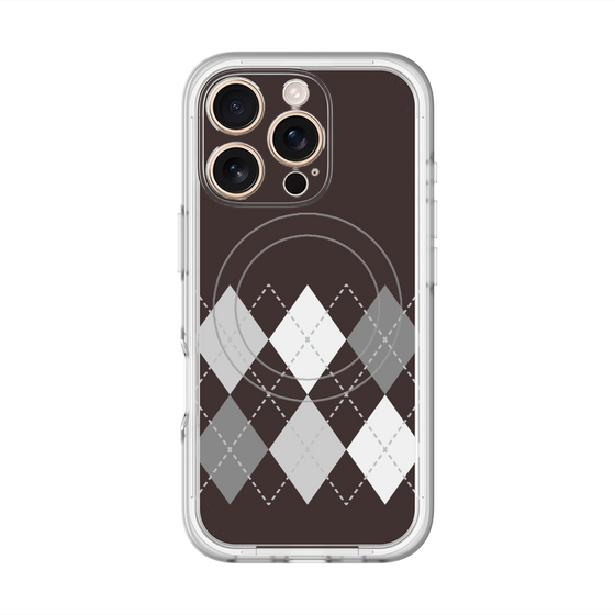 スリムプロテクションプレミアムケース with MagSafe［ Nordic Argyle - Black ］