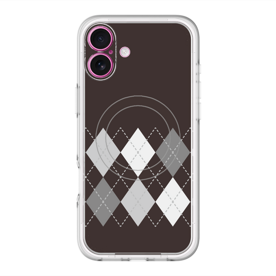 スリムプロテクションプレミアムケース with MagSafe［ Nordic Argyle - Black ］