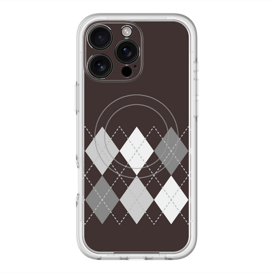 スリムプロテクションプレミアムケース with MagSafe［ Nordic Argyle - Black ］