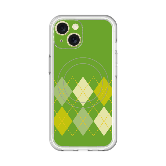 スリムプロテクションプレミアムケース with MagSafe［ Nordic Argyle - Green ］