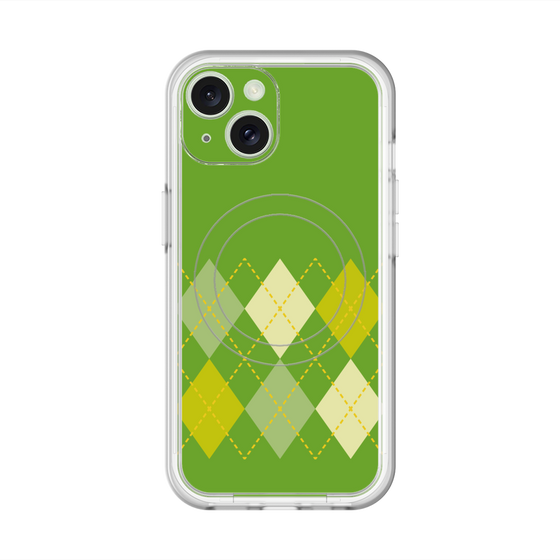 スリムプロテクションプレミアムケース with MagSafe［ Nordic Argyle - Green ］