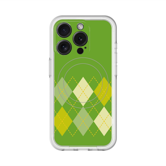 スリムプロテクションプレミアムケース with MagSafe［ Nordic Argyle - Green ］