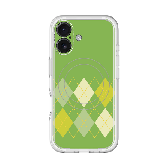 スリムプロテクションプレミアムケース with MagSafe［ Nordic Argyle - Green ］
