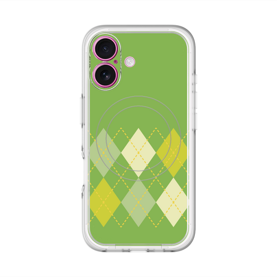 スリムプロテクションプレミアムケース with MagSafe［ Nordic Argyle - Green ］