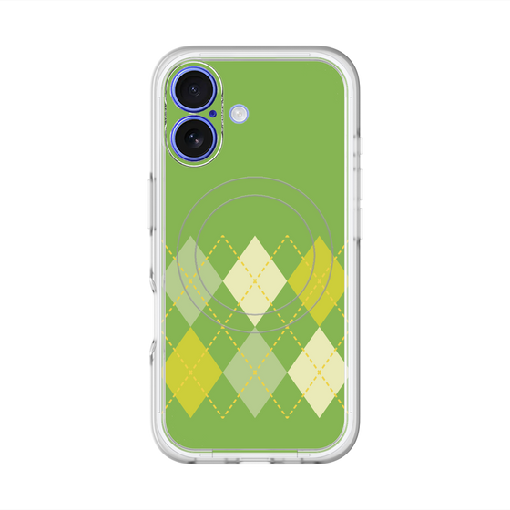 スリムプロテクションプレミアムケース with MagSafe［ Nordic Argyle - Green ］