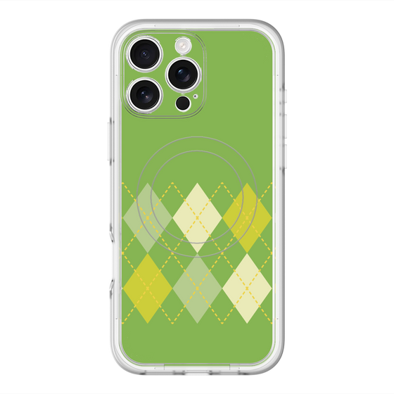 スリムプロテクションプレミアムケース with MagSafe［ Nordic Argyle - Green ］