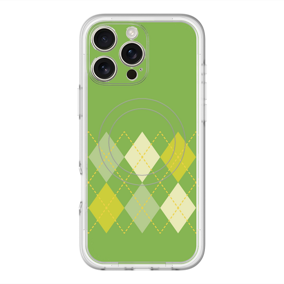 スリムプロテクションプレミアムケース with MagSafe［ Nordic Argyle - Green ］