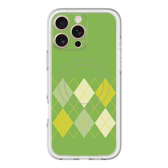 スリムプロテクションプレミアムケース with MagSafe［ Nordic Argyle - Green ］