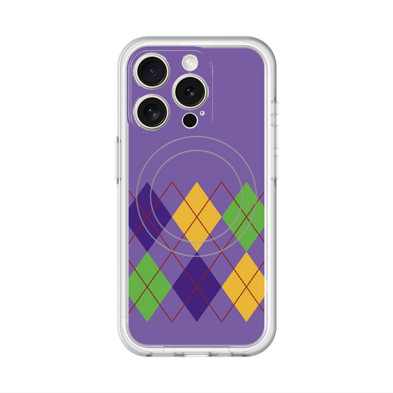 スリムプロテクションプレミアムケース with MagSafe［ Nordic Argyle - Purple ］