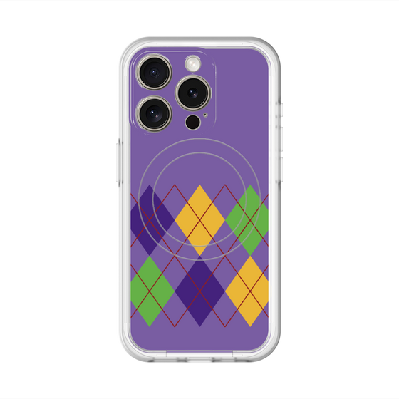 スリムプロテクションプレミアムケース with MagSafe［ Nordic Argyle - Purple ］
