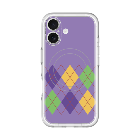 スリムプロテクションプレミアムケース with MagSafe［ Nordic Argyle - Purple ］