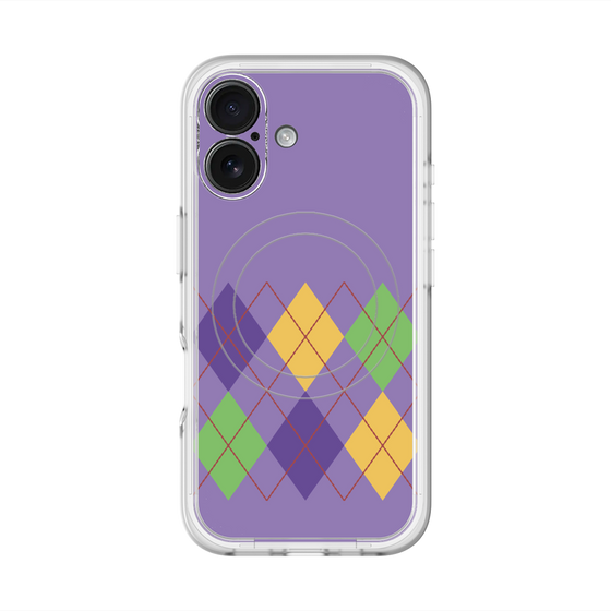 スリムプロテクションプレミアムケース with MagSafe［ Nordic Argyle - Purple ］