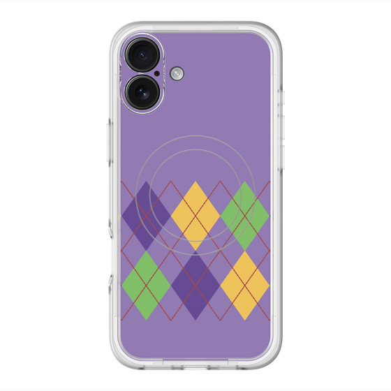 スリムプロテクションプレミアムケース with MagSafe［ Nordic Argyle - Purple ］