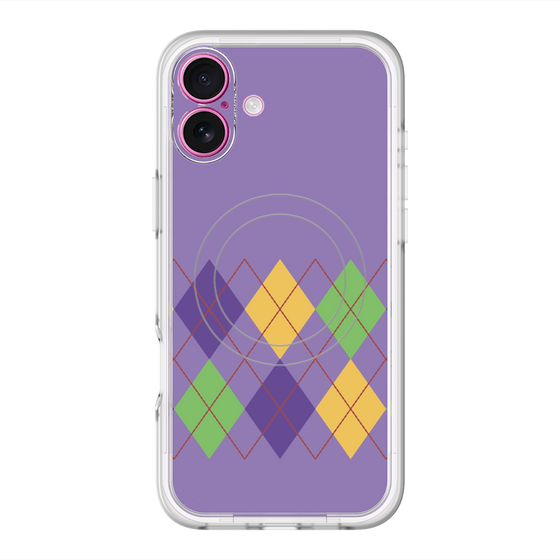 スリムプロテクションプレミアムケース with MagSafe［ Nordic Argyle - Purple ］