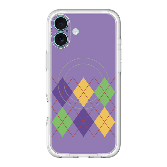 スリムプロテクションプレミアムケース with MagSafe［ Nordic Argyle - Purple ］