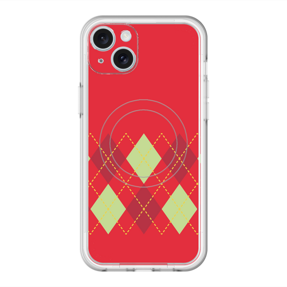 スリムプロテクションプレミアムケース with MagSafe［ Nordic Argyle - Red ］