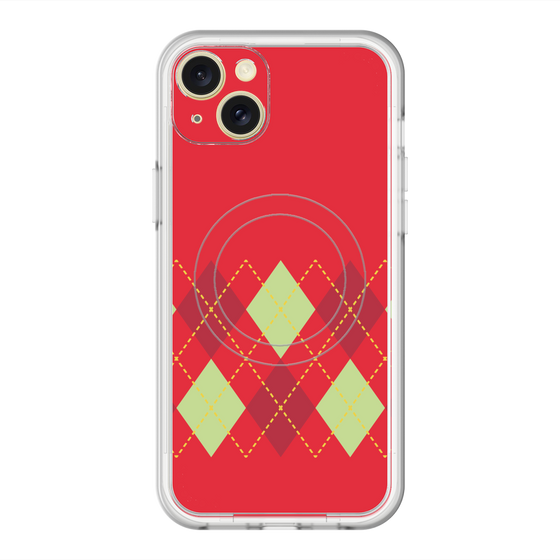 スリムプロテクションプレミアムケース with MagSafe［ Nordic Argyle - Red ］