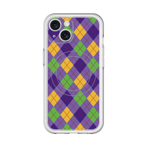 スリムプロテクションプレミアムケース with MagSafe［ Argyle - Purple ］