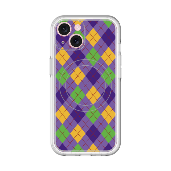スリムプロテクションプレミアムケース with MagSafe［ Argyle - Purple ］