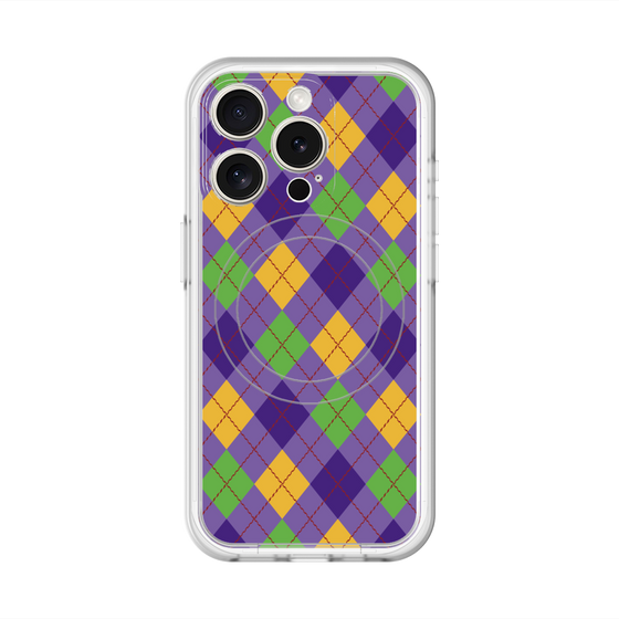 スリムプロテクションプレミアムケース with MagSafe［ Argyle - Purple ］
