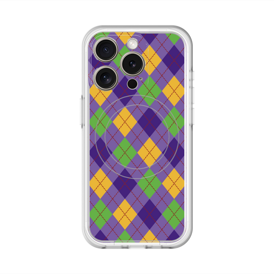 スリムプロテクションプレミアムケース with MagSafe［ Argyle - Purple ］