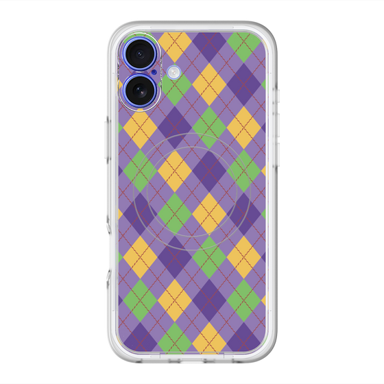 スリムプロテクションプレミアムケース with MagSafe［ Argyle - Purple ］