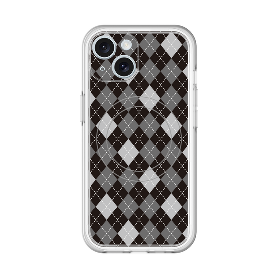 スリムプロテクションプレミアムケース with MagSafe［ Argyle - Black ］