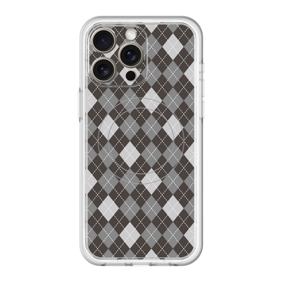 スリムプロテクションプレミアムケース with MagSafe［ Argyle - Black ］