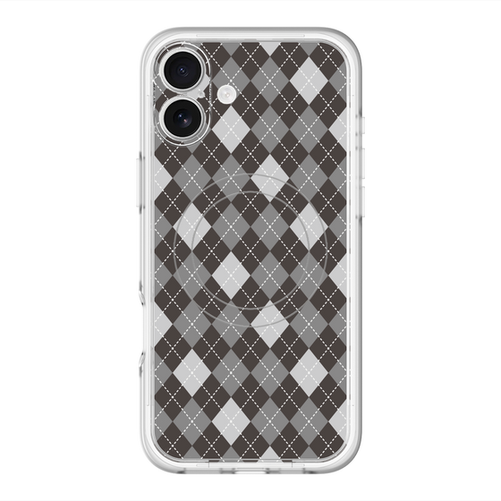 スリムプロテクションプレミアムケース with MagSafe［ Argyle - Black ］