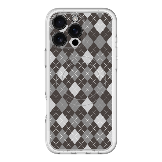 スリムプロテクションプレミアムケース with MagSafe［ Argyle - Black ］