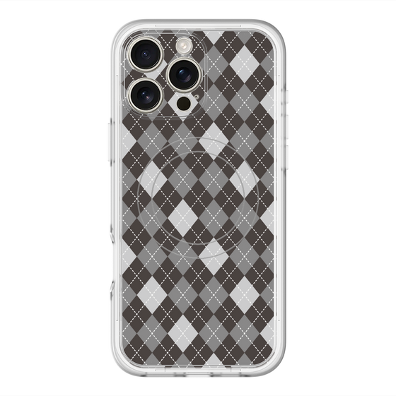 スリムプロテクションプレミアムケース with MagSafe［ Argyle - Black ］