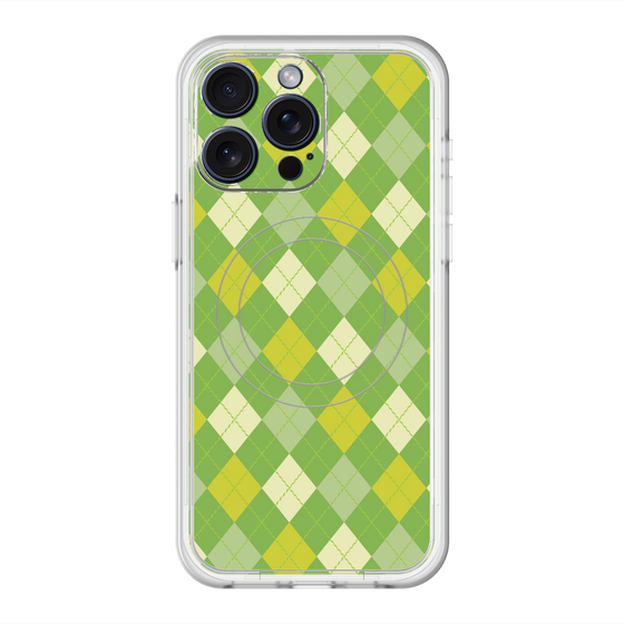 スリムプロテクションプレミアムケース with MagSafe［ Argyle - Green ］
