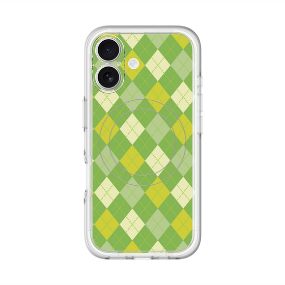 スリムプロテクションプレミアムケース with MagSafe［ Argyle - Green ］