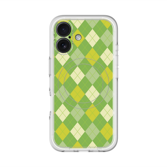 スリムプロテクションプレミアムケース with MagSafe［ Argyle - Green ］