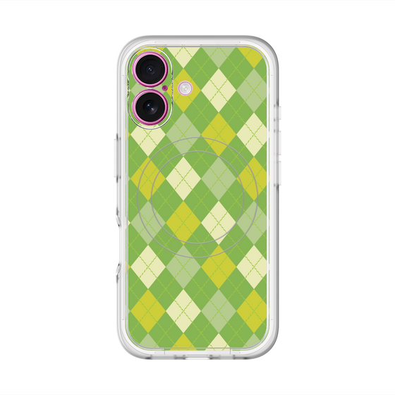 スリムプロテクションプレミアムケース with MagSafe［ Argyle - Green ］
