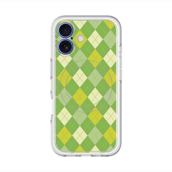 スリムプロテクションプレミアムケース with MagSafe［ Argyle - Green ］