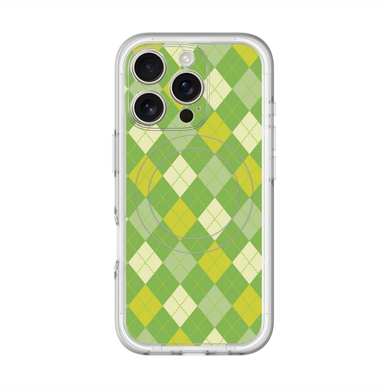 スリムプロテクションプレミアムケース with MagSafe［ Argyle - Green ］